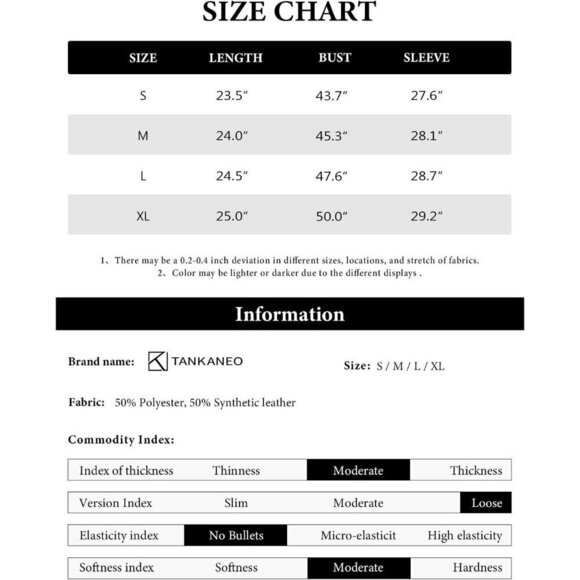 Tankaneo Womens Faux Leather Black Jackets Zip up Jackets coat - Picture 6 of 6